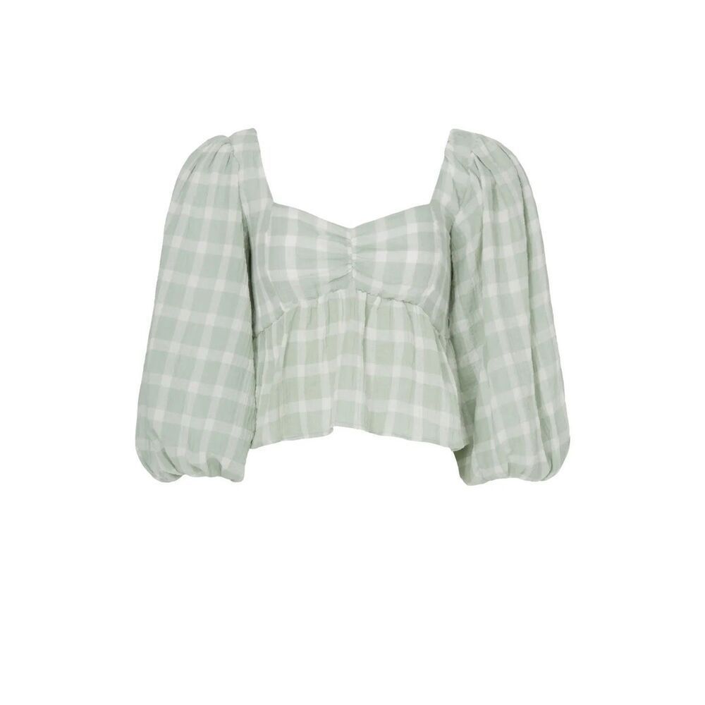 Show Me Your Mumu Cathy Gingham Top 🩶